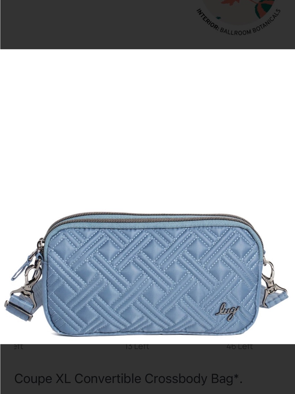 lug Quilted Coupe XL Convertible Crossbody Bag - Sky Blue